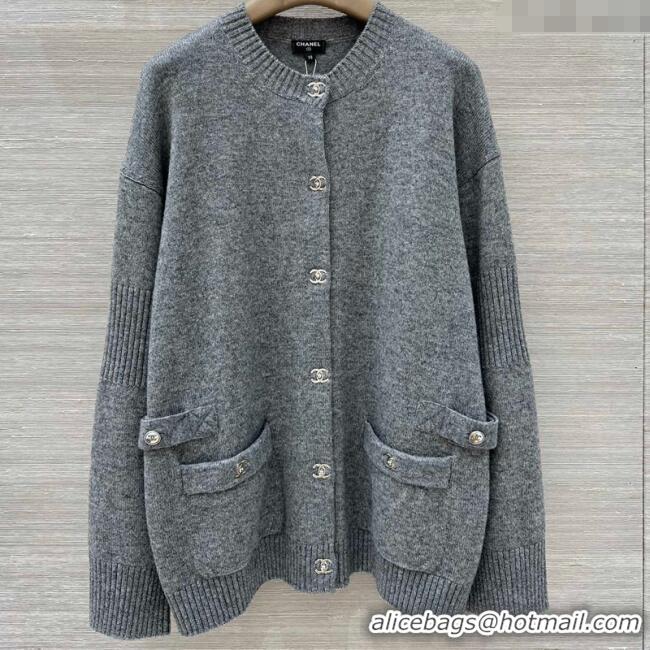 Reasonable Price Chanel Cashmere Blend Cardigan CH120215 Grey 2025
