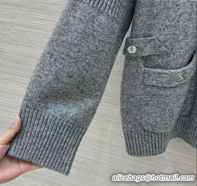 Reasonable Price Chanel Cashmere Blend Cardigan CH120215 Grey 2025