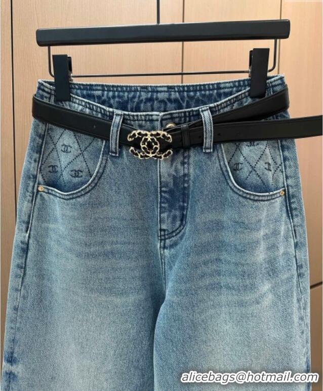 Luxury Classic Chanel Cotton Jeans CH120254 Blue 2025