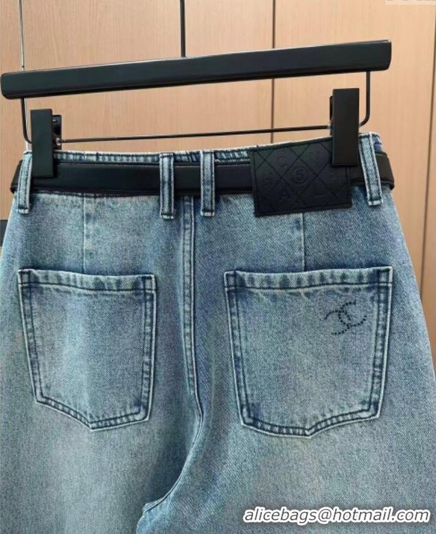 Luxury Classic Chanel Cotton Jeans CH120254 Blue 2025