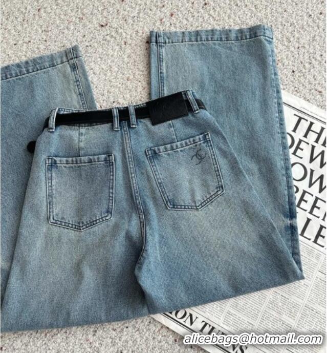 Luxury Classic Chanel Cotton Jeans CH120254 Blue 2025