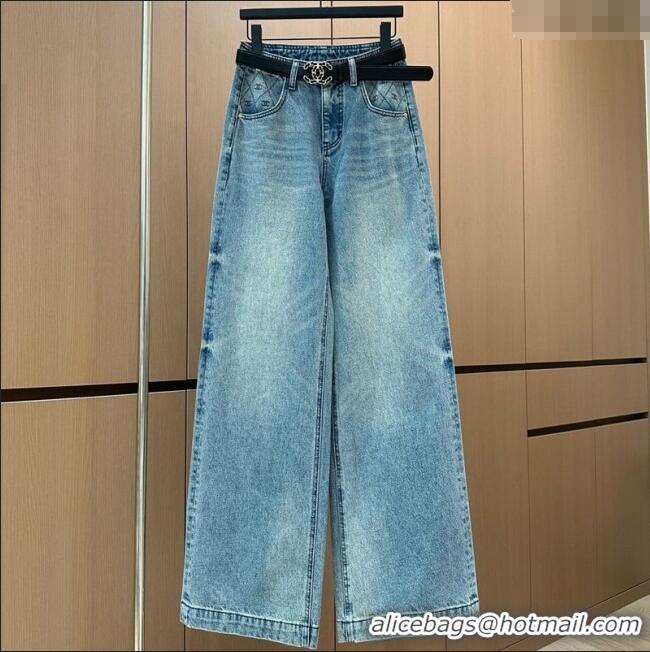 Luxury Classic Chanel Cotton Jeans CH120254 Blue 2025