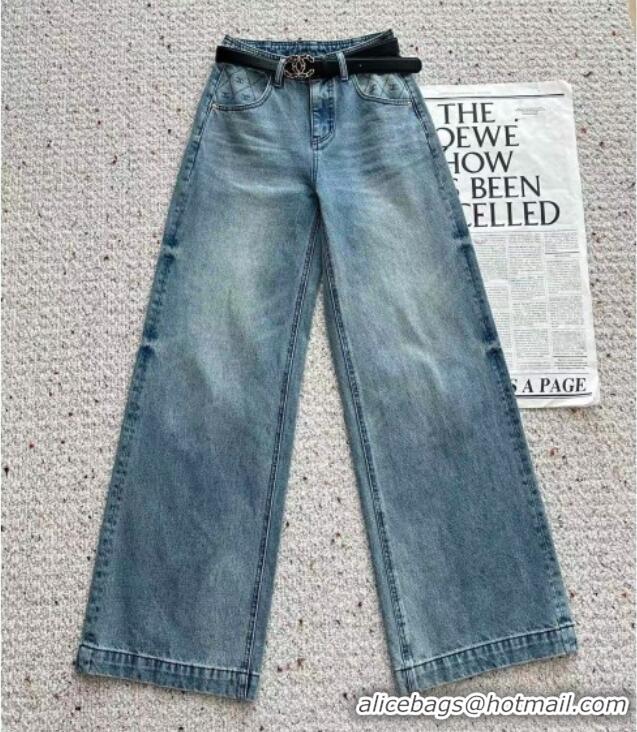 Luxury Classic Chanel Cotton Jeans CH120254 Blue 2025