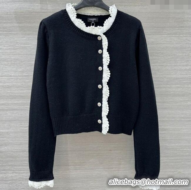 Buy Fashionable Chanel Wool Cardigan CH120256 Black/White 2025