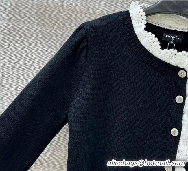 Buy Fashionable Chanel Wool Cardigan CH120256 Black/White 2025