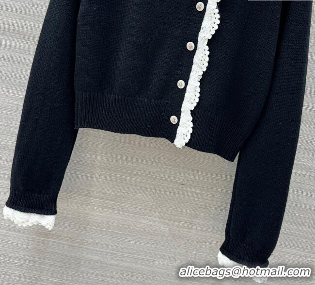 Buy Fashionable Chanel Wool Cardigan CH120256 Black/White 2025