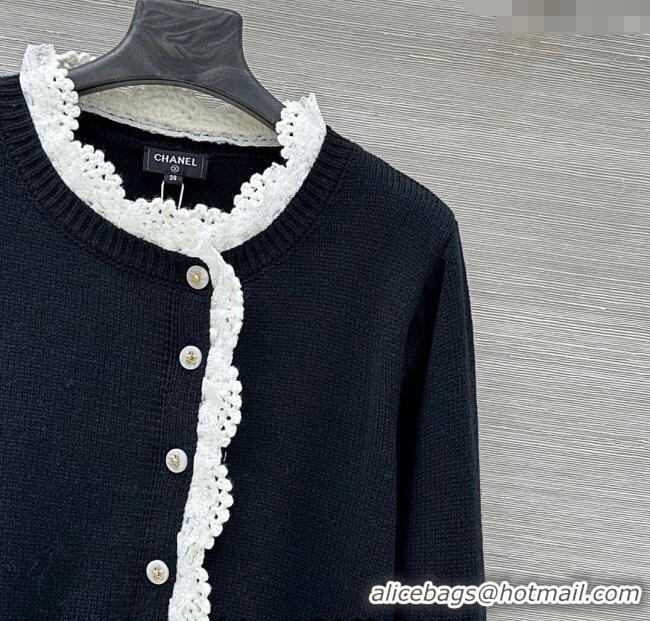 Buy Fashionable Chanel Wool Cardigan CH120256 Black/White 2025