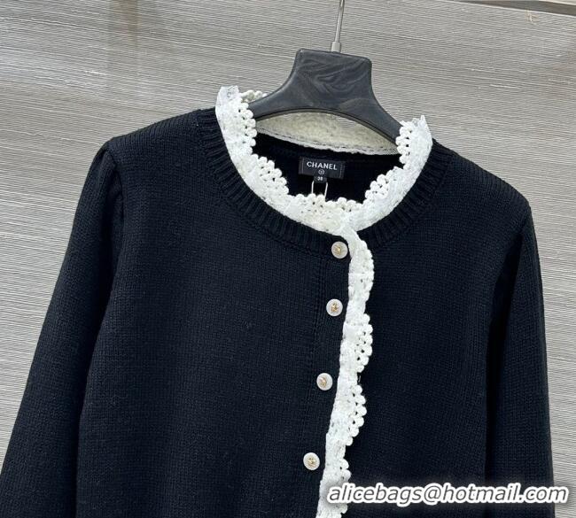Buy Fashionable Chanel Wool Cardigan CH120256 Black/White 2025