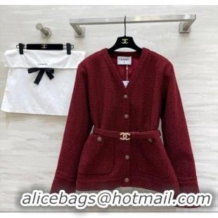 Luxury Cheap Chanel Tweed Jacket CH120272 Red 2025