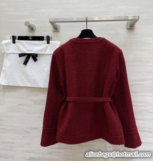 Luxury Cheap Chanel Tweed Jacket CH120272 Red 2025