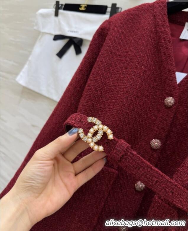 Luxury Cheap Chanel Tweed Jacket CH120272 Red 2025