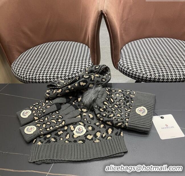 Affordable Price Moncler Wool Hat, Gloves & Scarf M103026 Deep Grey 2025