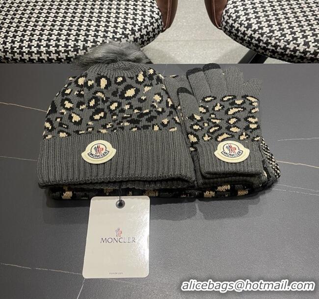 Affordable Price Moncler Wool Hat, Gloves & Scarf M103026 Deep Grey 2025