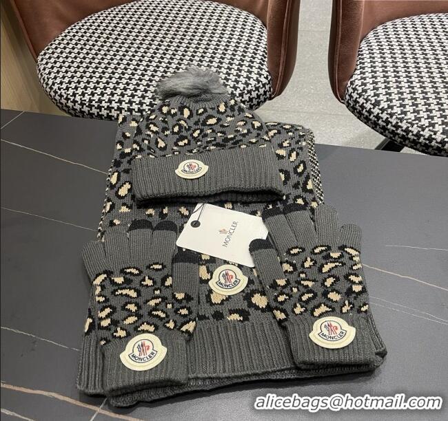 Affordable Price Moncler Wool Hat, Gloves & Scarf M103026 Deep Grey 2025