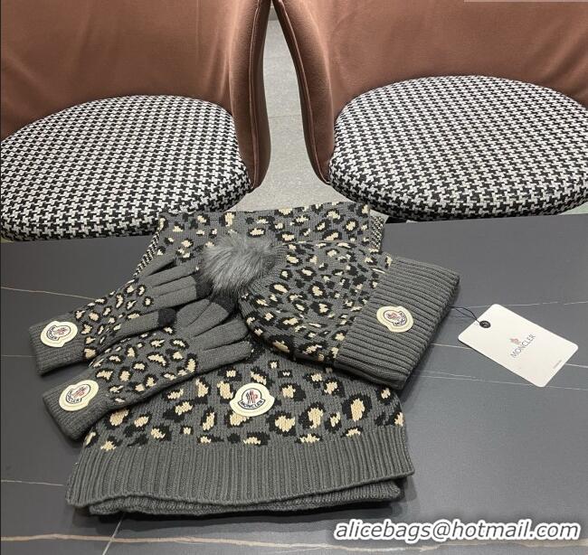 Affordable Price Moncler Wool Hat, Gloves & Scarf M103026 Deep Grey 2025