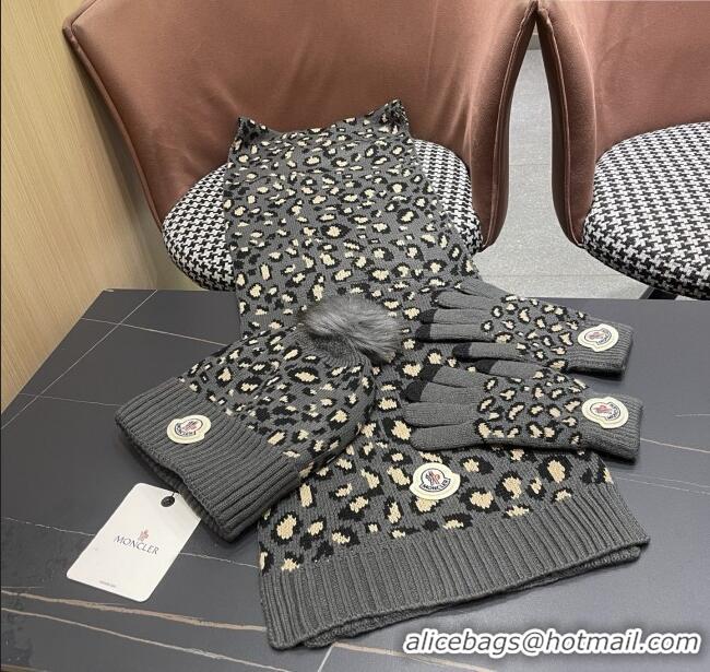 Affordable Price Moncler Wool Hat, Gloves & Scarf M103026 Deep Grey 2025