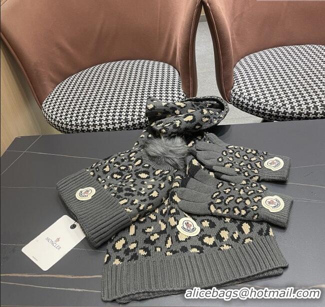 Affordable Price Moncler Wool Hat, Gloves & Scarf M103026 Deep Grey 2025