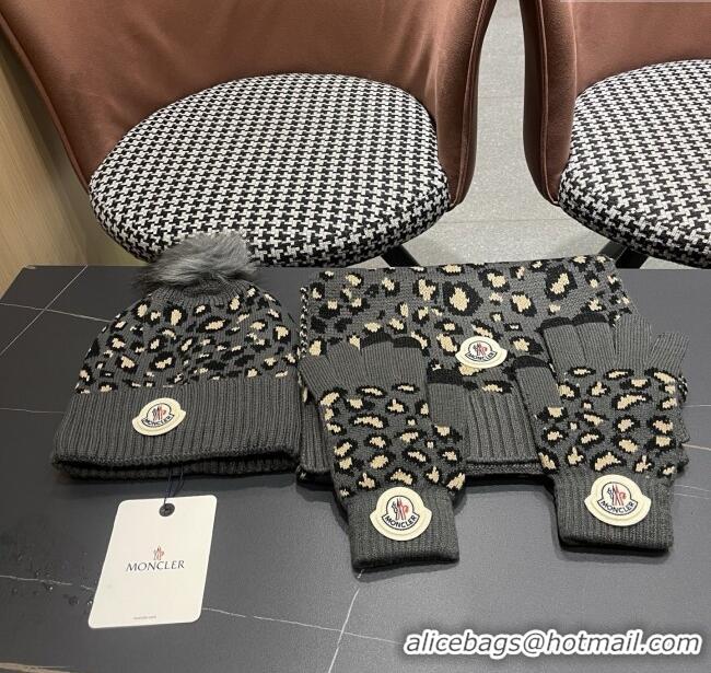 Affordable Price Moncler Wool Hat, Gloves & Scarf M103026 Deep Grey 2025