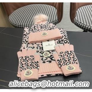 Well Crafted Moncler Wool Hat, Gloves & Scarf M103027 Pink 2025