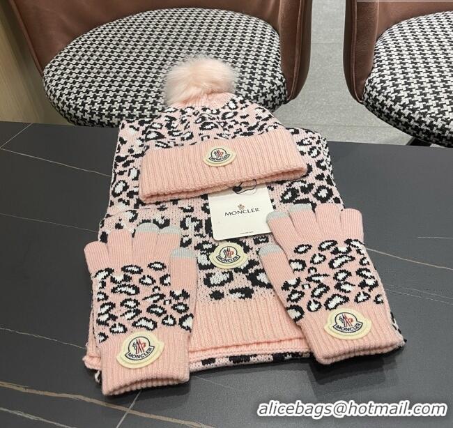Well Crafted Moncler Wool Hat, Gloves & Scarf M103027 Pink 2025
