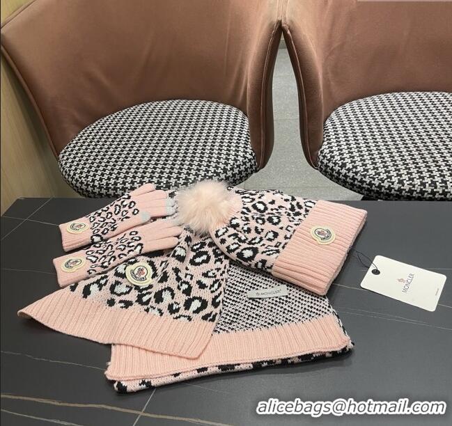 Well Crafted Moncler Wool Hat, Gloves & Scarf M103027 Pink 2025