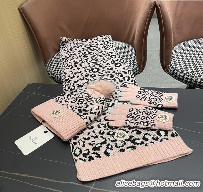 Well Crafted Moncler Wool Hat, Gloves & Scarf M103027 Pink 2025
