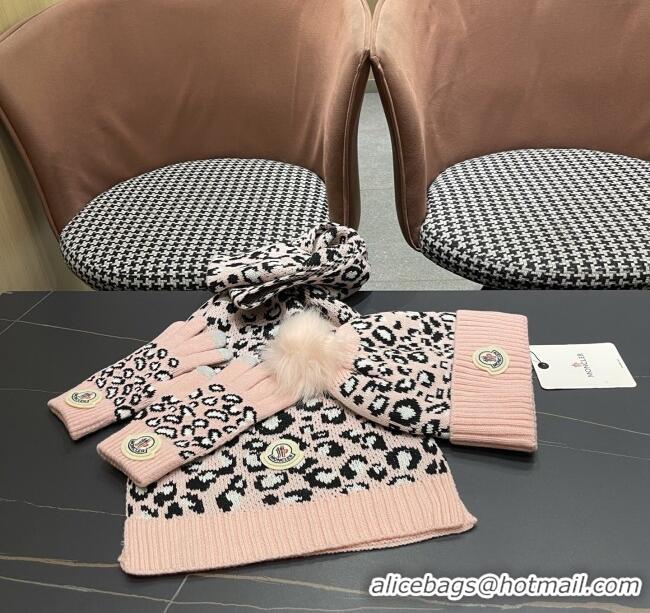 Well Crafted Moncler Wool Hat, Gloves & Scarf M103027 Pink 2025