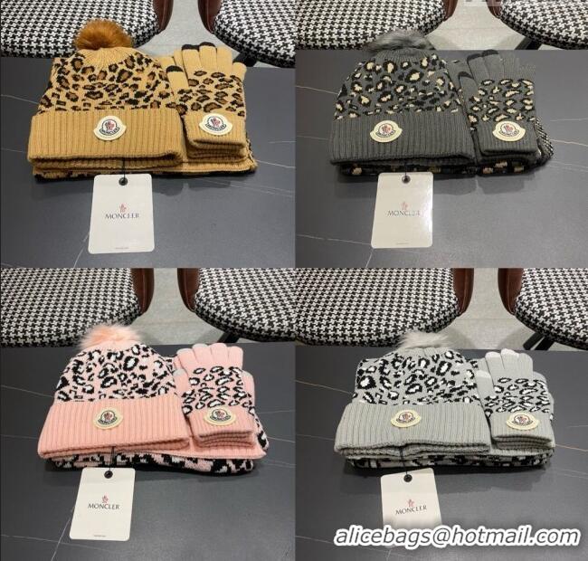 Well Crafted Moncler Wool Hat, Gloves & Scarf M103027 Pink 2025