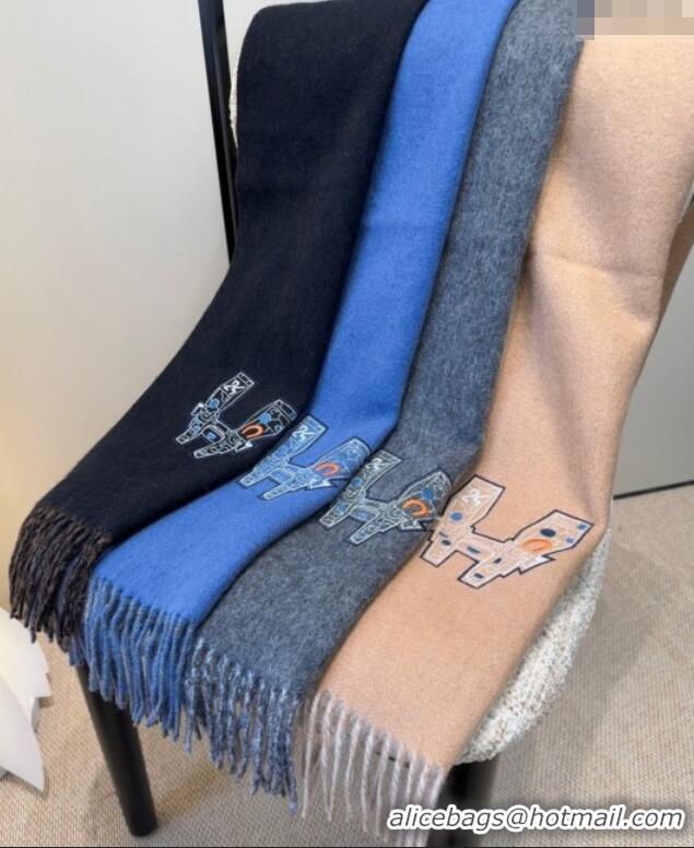 Luxury Discount Hermes Long 190x35cm Scarf H110502 Blue 2025