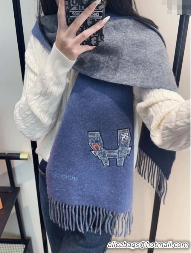 Luxury Discount Hermes Long 190x35cm Scarf H110502 Blue 2025