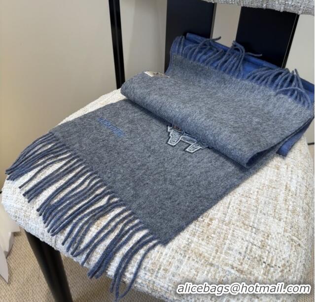 Luxury Discount Hermes Long 190x35cm Scarf H110502 Blue 2025