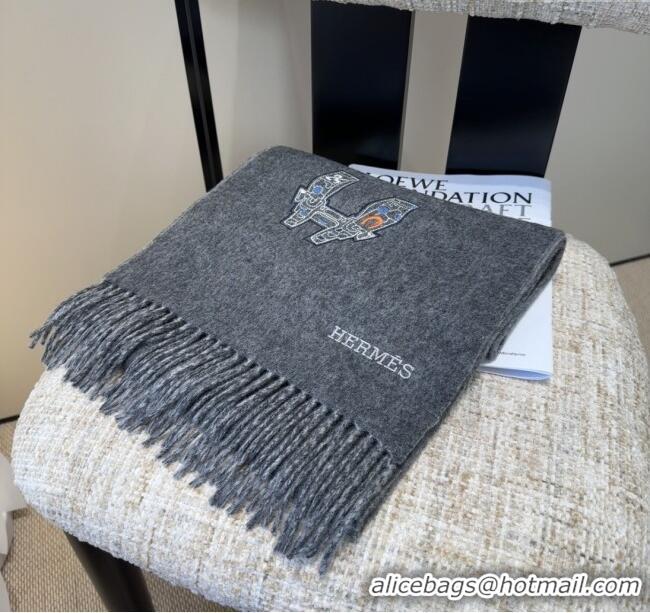 Spot Bulk Hermes Long 190x35cm Scarf H110504 Grey 2025