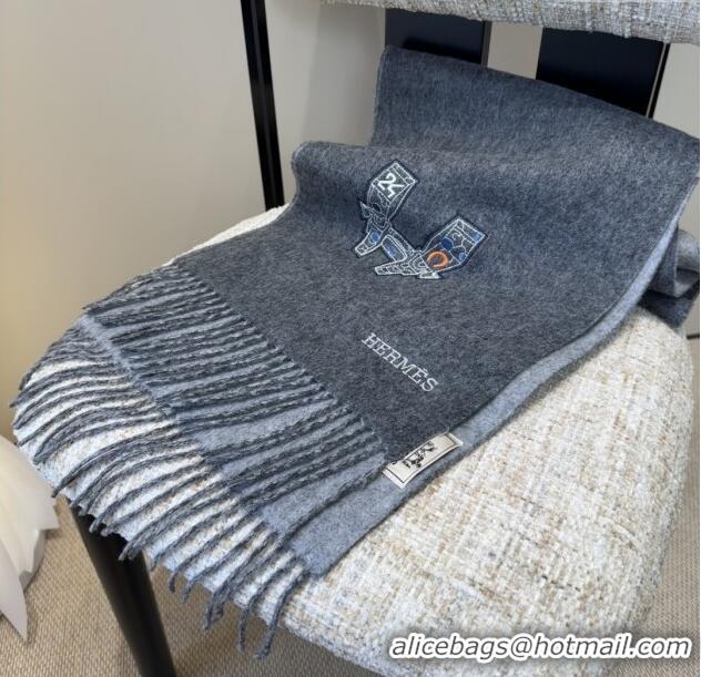 Spot Bulk Hermes Long 190x35cm Scarf H110504 Grey 2025