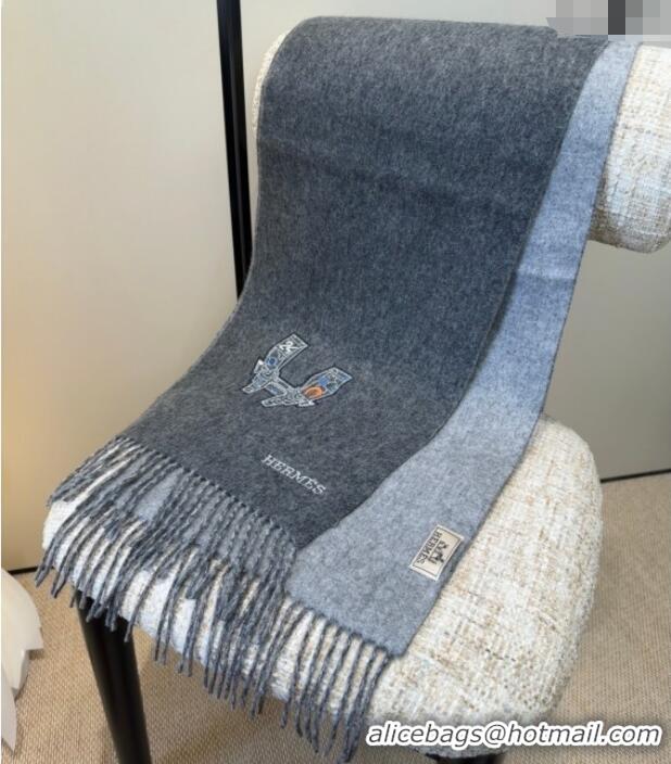 Spot Bulk Hermes Long 190x35cm Scarf H110504 Grey 2025