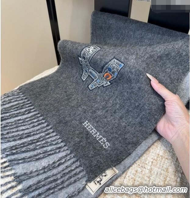 Spot Bulk Hermes Long 190x35cm Scarf H110504 Grey 2025