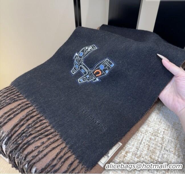 Best Price Hermes Long 190x35cm Scarf H110505 Black 2025