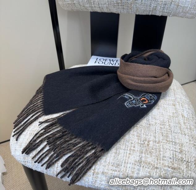 Best Price Hermes Long 190x35cm Scarf H110505 Black 2025