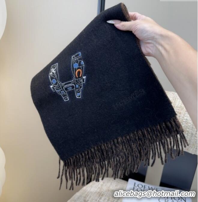 Best Price Hermes Long 190x35cm Scarf H110505 Black 2025