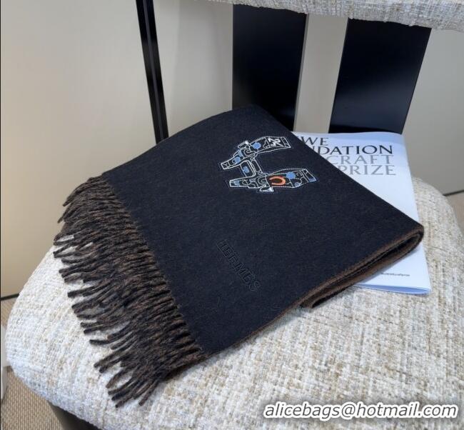 Best Price Hermes Long 190x35cm Scarf H110505 Black 2025