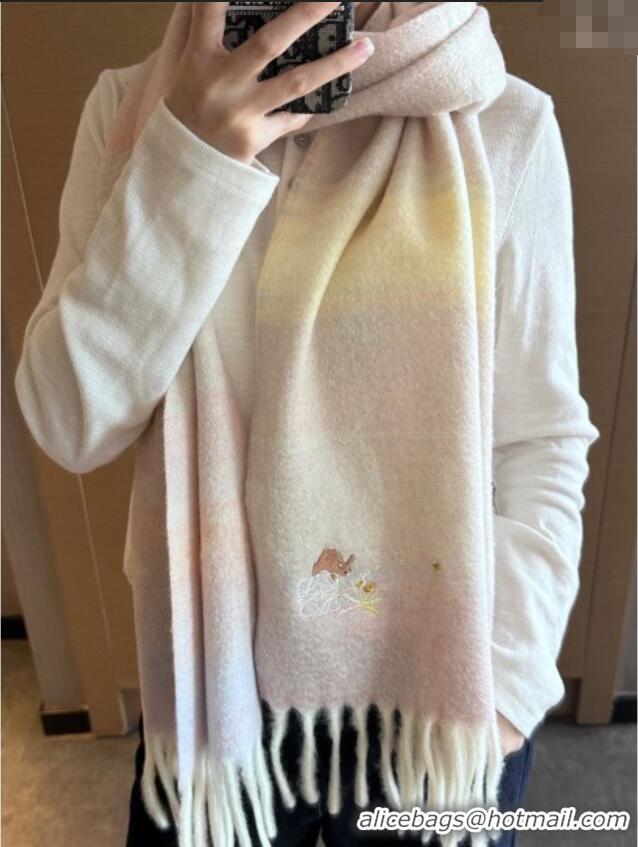 Grade Quality Loewe Mohair & Wool Scarf 185x40cm L110509 Pink 2025