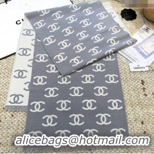 Luxury Discount Chanel Wool & Cashmere Scarf 180x35cm CH110515 Grey 2025