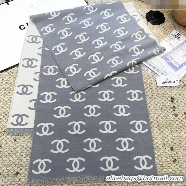 Luxury Discount Chanel Wool & Cashmere Scarf 180x35cm CH110515 Grey 2025