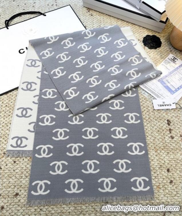 Luxury Discount Chanel Wool & Cashmere Scarf 180x35cm CH110515 Grey 2025