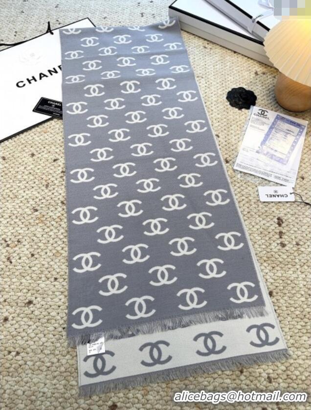 Luxury Discount Chanel Wool & Cashmere Scarf 180x35cm CH110515 Grey 2025