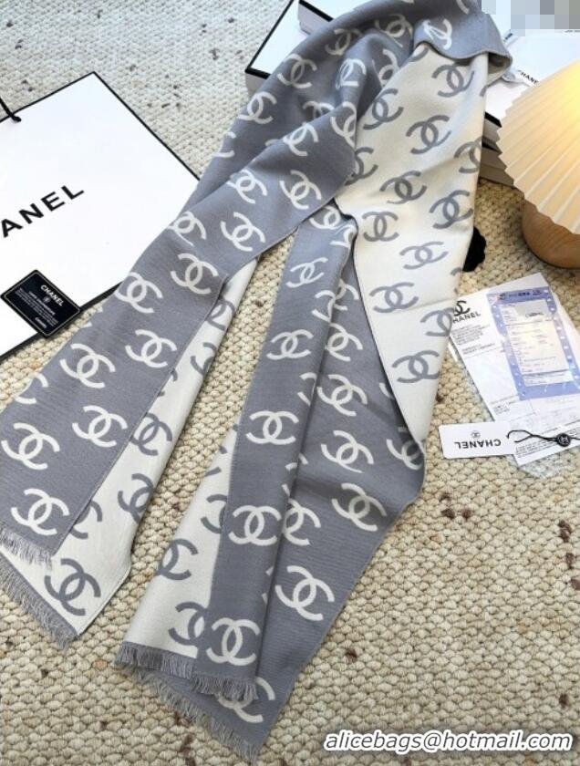 Luxury Discount Chanel Wool & Cashmere Scarf 180x35cm CH110515 Grey 2025