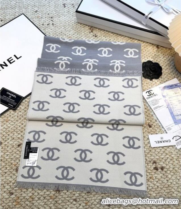 Luxury Discount Chanel Wool & Cashmere Scarf 180x35cm CH110515 Grey 2025