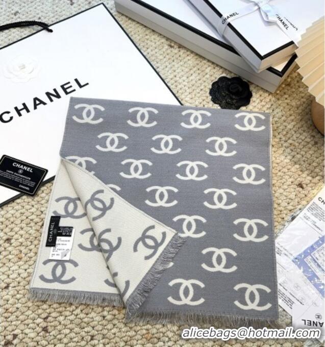 Luxury Discount Chanel Wool & Cashmere Scarf 180x35cm CH110515 Grey 2025