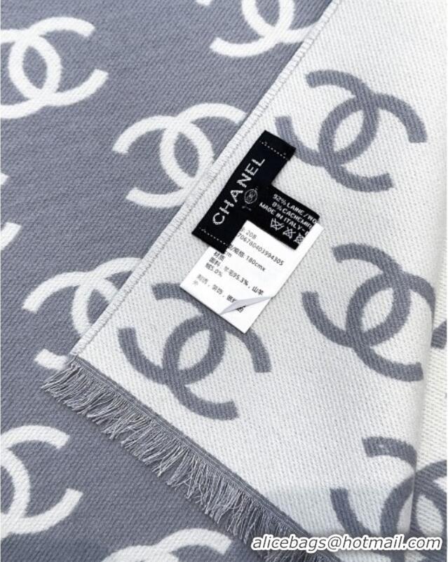 Luxury Discount Chanel Wool & Cashmere Scarf 180x35cm CH110515 Grey 2025