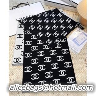Luxury Cheap Chanel Wool & Cashmere Scarf 180x35cm CH110516 Black 2025