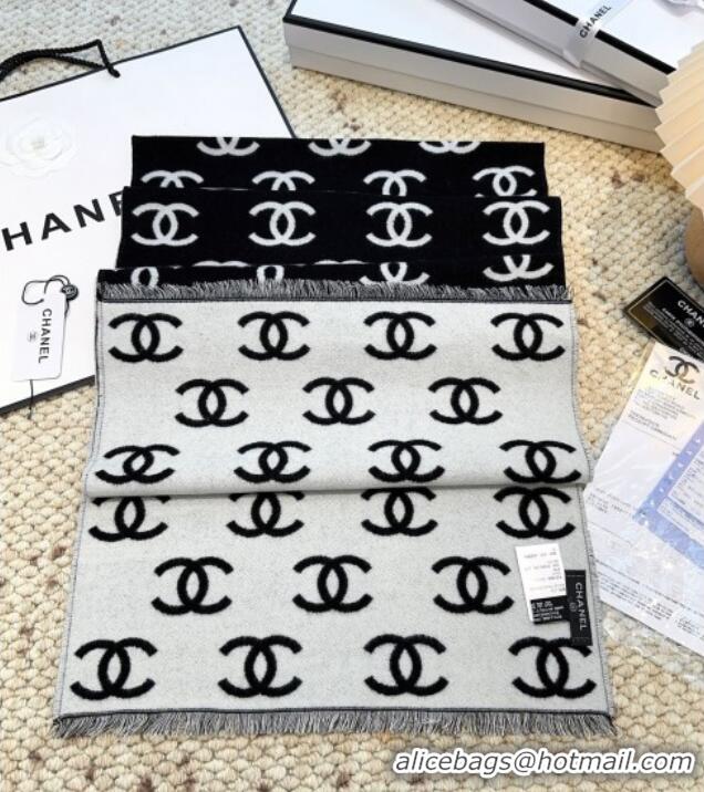 Luxury Cheap Chanel Wool & Cashmere Scarf 180x35cm CH110516 Black 2025